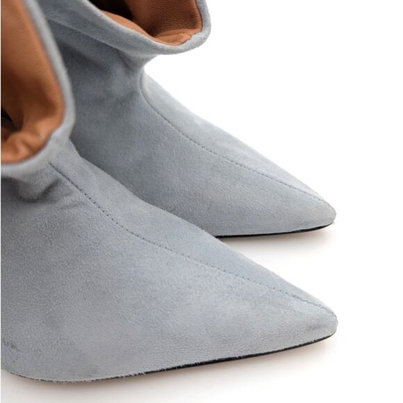 Beautiisoles by Robyn Shreiber Alicia Suede Heel Boots Blue Size US6.5 EU37 - Picture 13 of 16